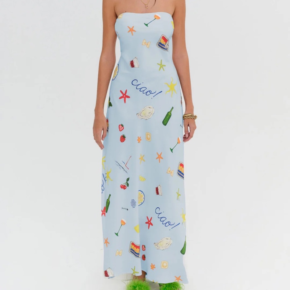 For Love & Lemons Carla Strapless Maxi Dress